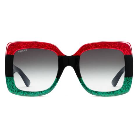 gucci red green black sunglasses|red and green Gucci glasses.